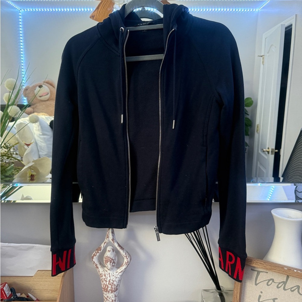 Armani Exchange Navy Textured Jacket